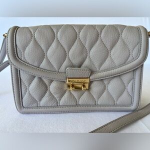 Vera Bradley Quilted Tess Crossbody Gray Leather